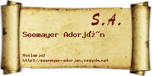 Seemayer Adorján névjegykártya